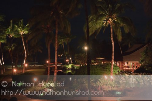 Mauna Lani Resort at night